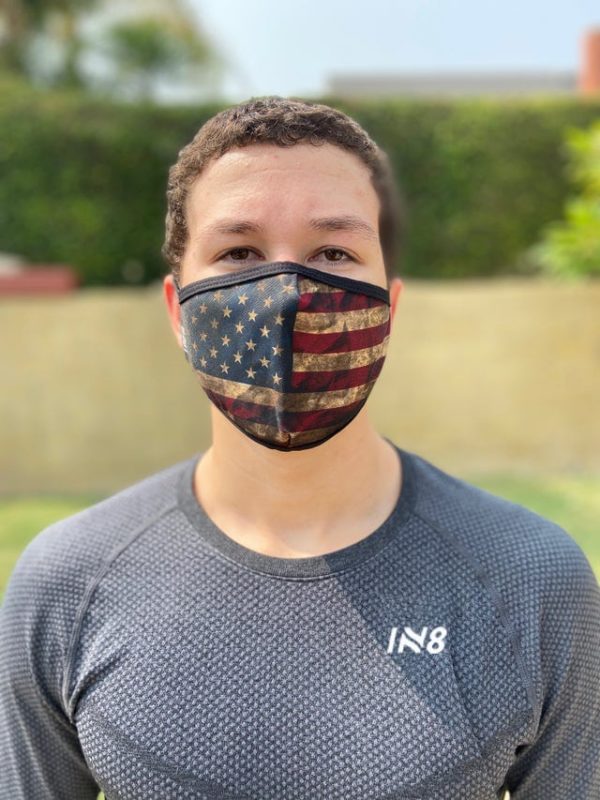 Retro USA flag face mask
