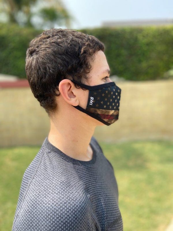 Retro USA flag face mask