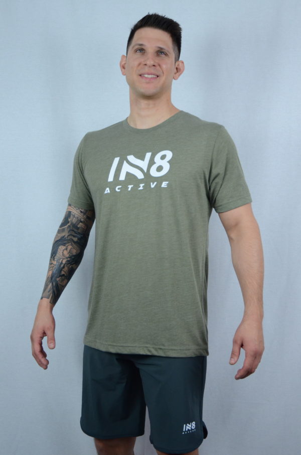 Men's IN8 Military Green Short Sleeve Tee